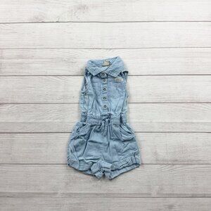 Calvin Klein Jeans Baby Girl Light Wash Denim Romper Sleeveless 12-18 Months